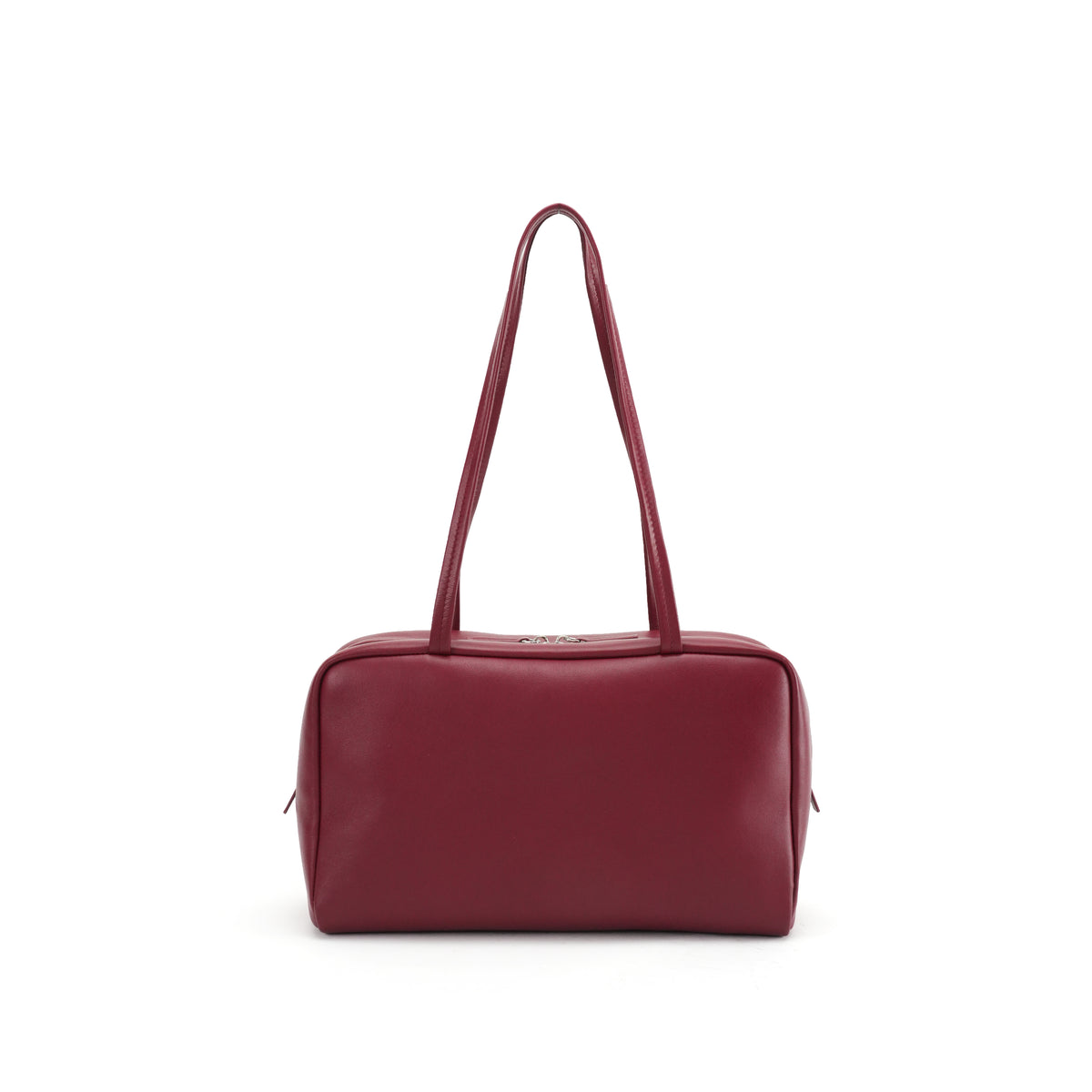 Burgundy east-west bowling tote front view for private label sourcing OEM wholesale product detail
