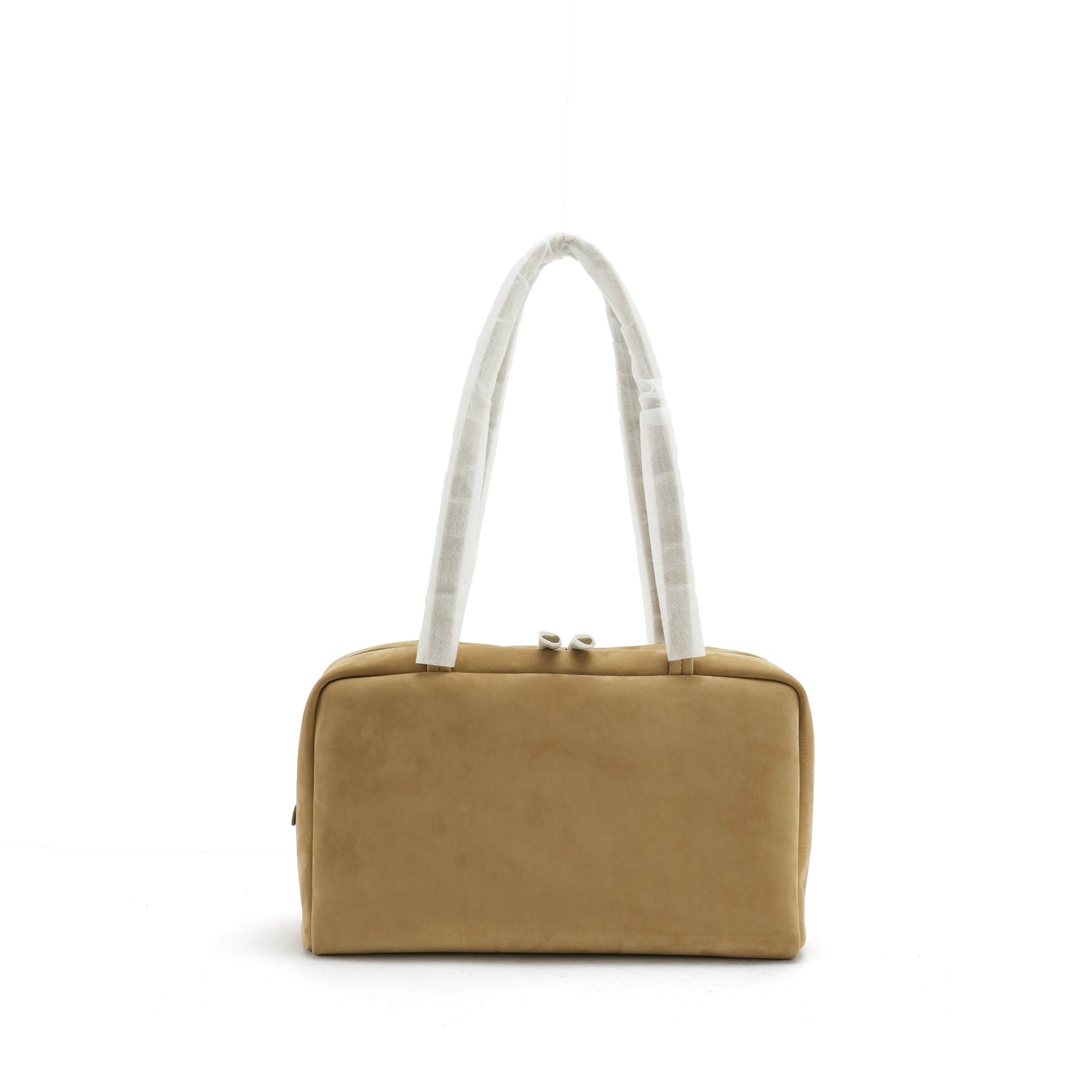 Tan east-west bowling tote front view with protected handles OEM wholesale product detail