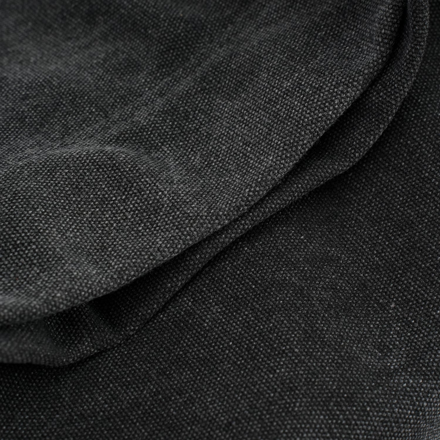 Black washed canvas texture and seam close-up OEM wholesale product detail