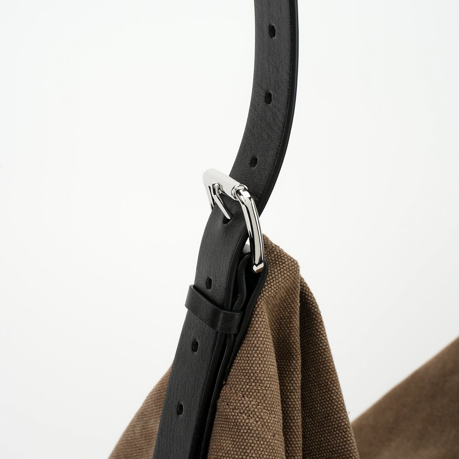 Taupe washed canvas hobo strap buckle detail OEM wholesale product detail