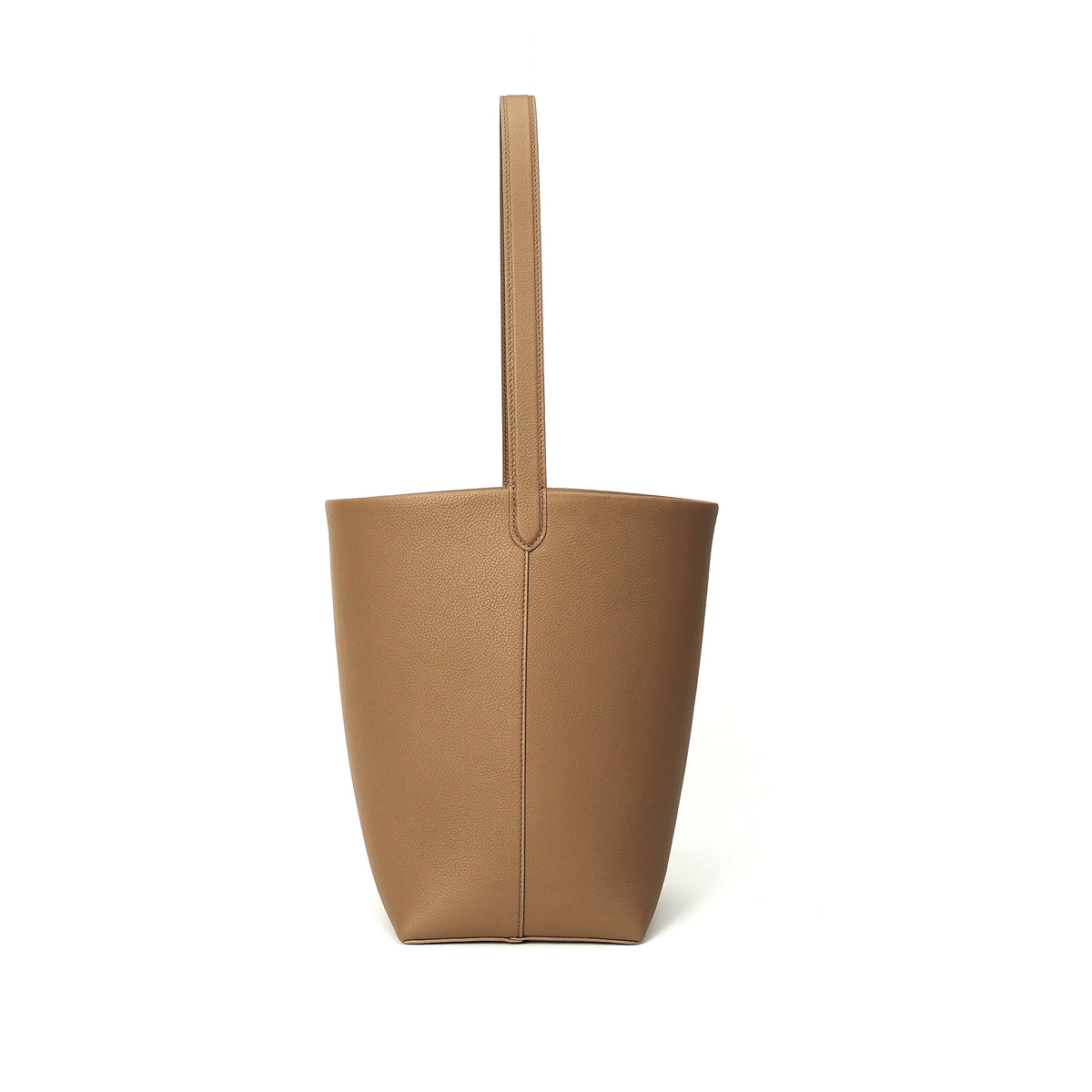 Tan vertical bucket tote side profile OEM wholesale product detail
