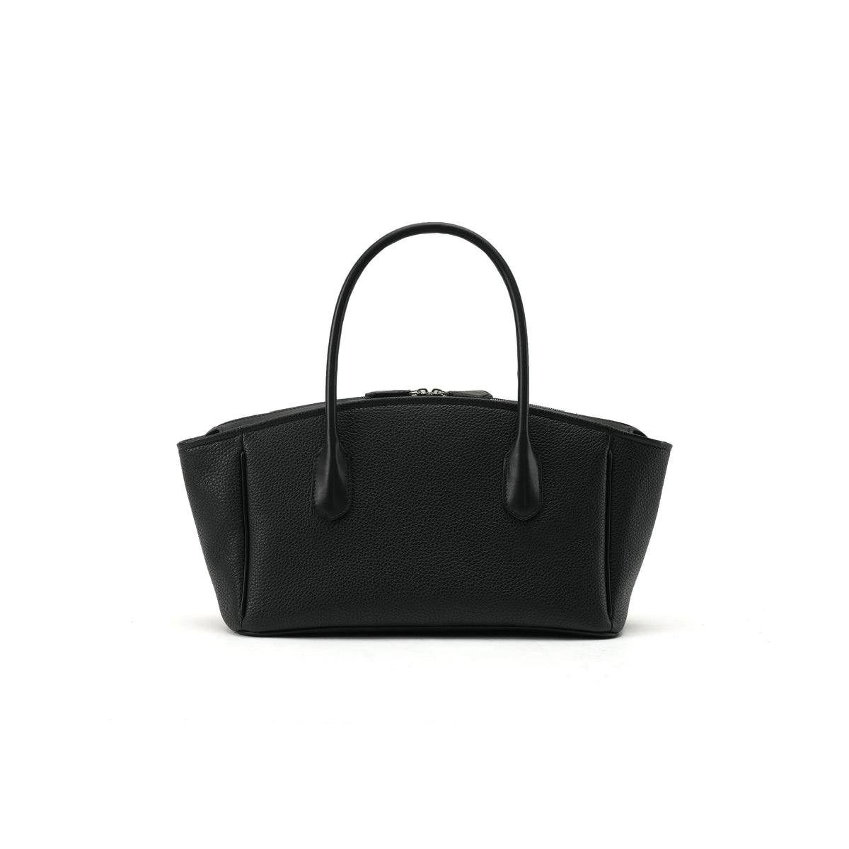 Black winged east-west leather tote OEM development reference on white background OEM wholesale product detail