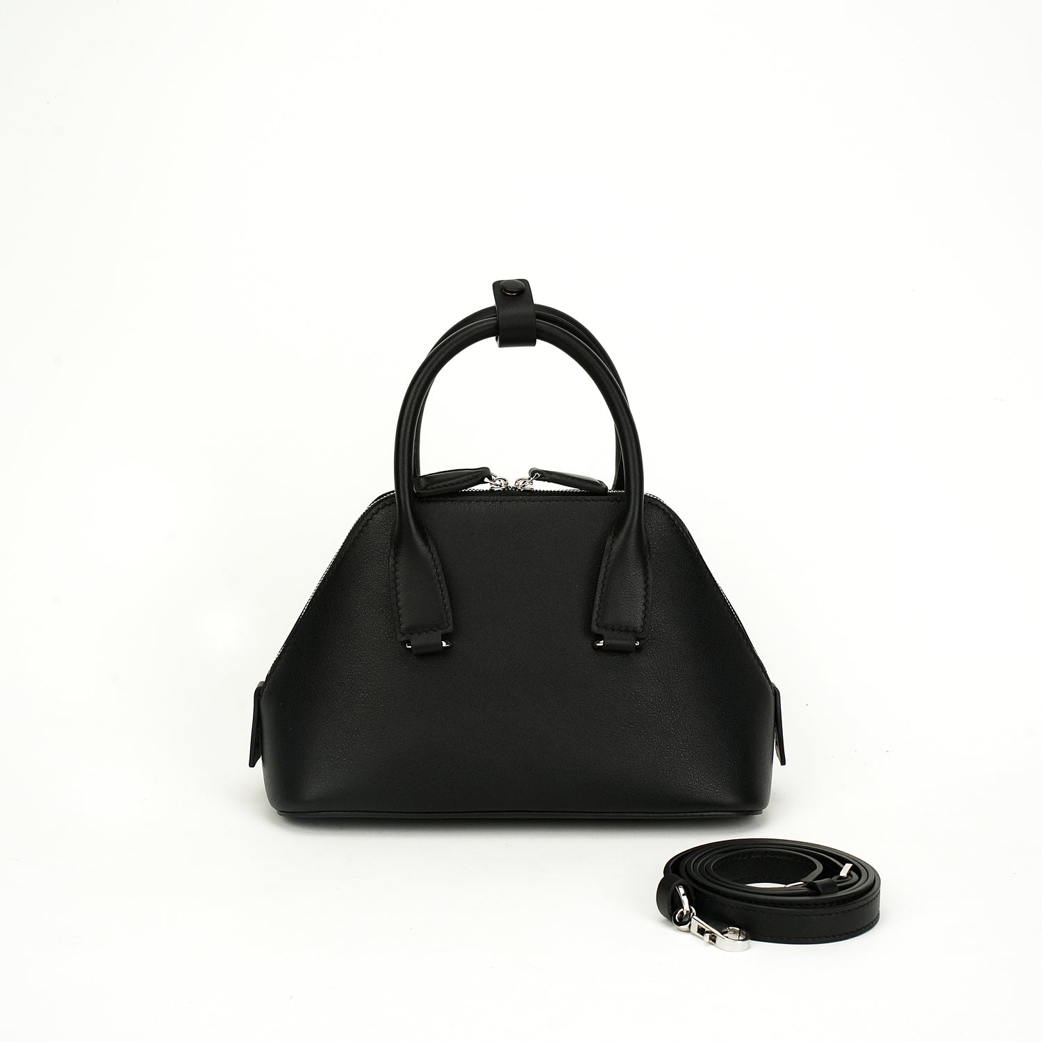 Black Dome Top-Handle Bag white-background front view for OEM, ODM and wholesale development OEM wholesale product detail