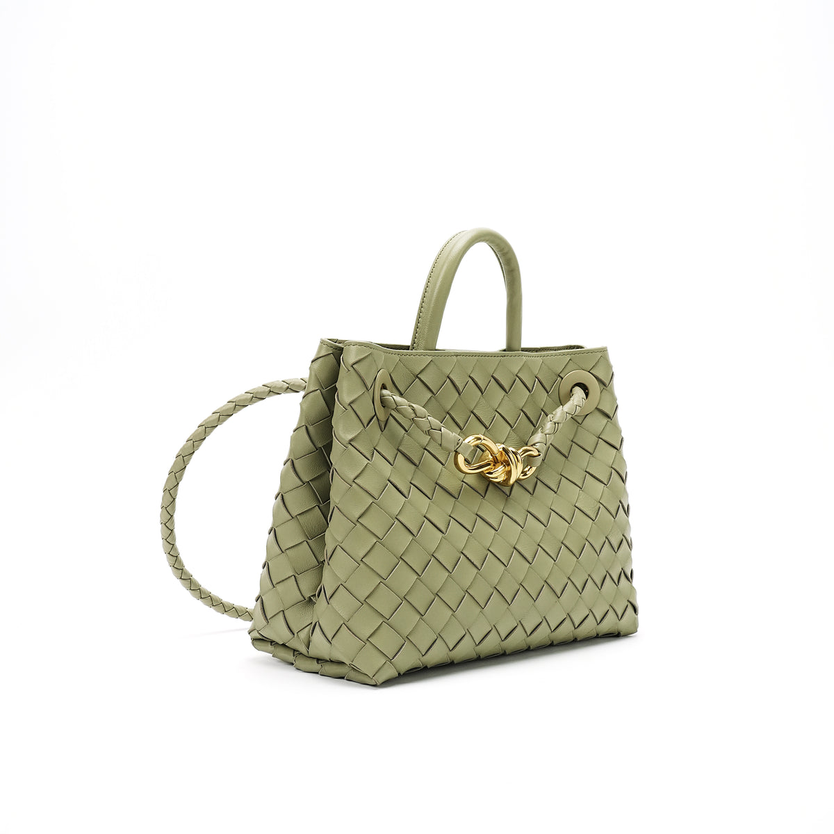 Gold-Clasp Woven Mini Top-Handle Bag product reference view for OEM and private label development OEM wholesale product detail