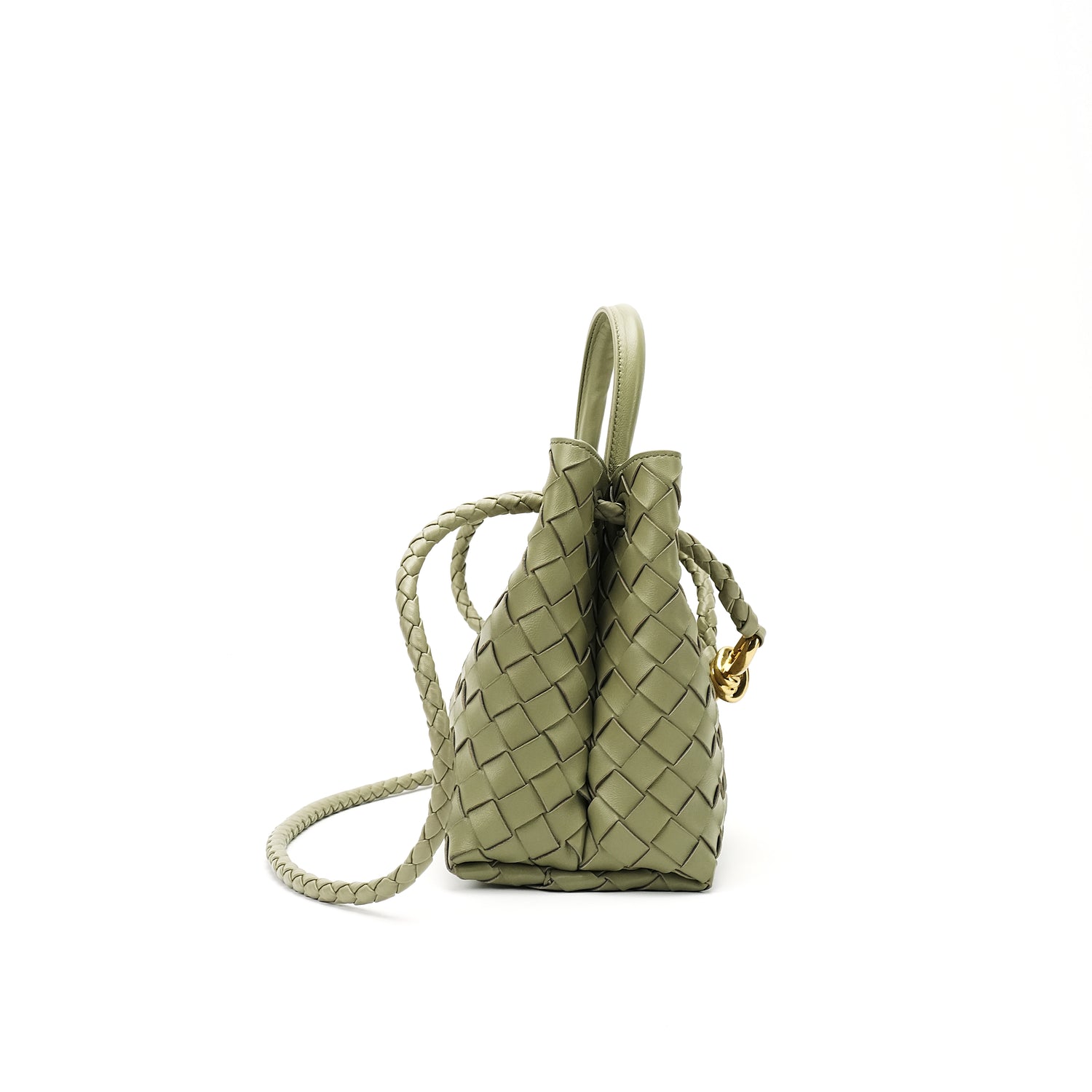 Gold-Clasp Woven Mini Top-Handle Bag product detail view 2 for wholesale buyers OEM wholesale product detail