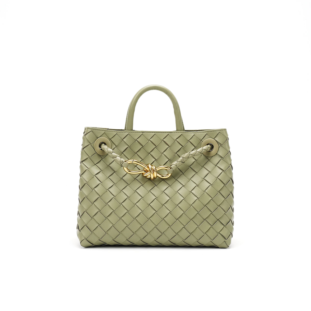Gold-Clasp Woven Mini Top-Handle Bag product detail view 7 for wholesale buyers OEM wholesale product detail