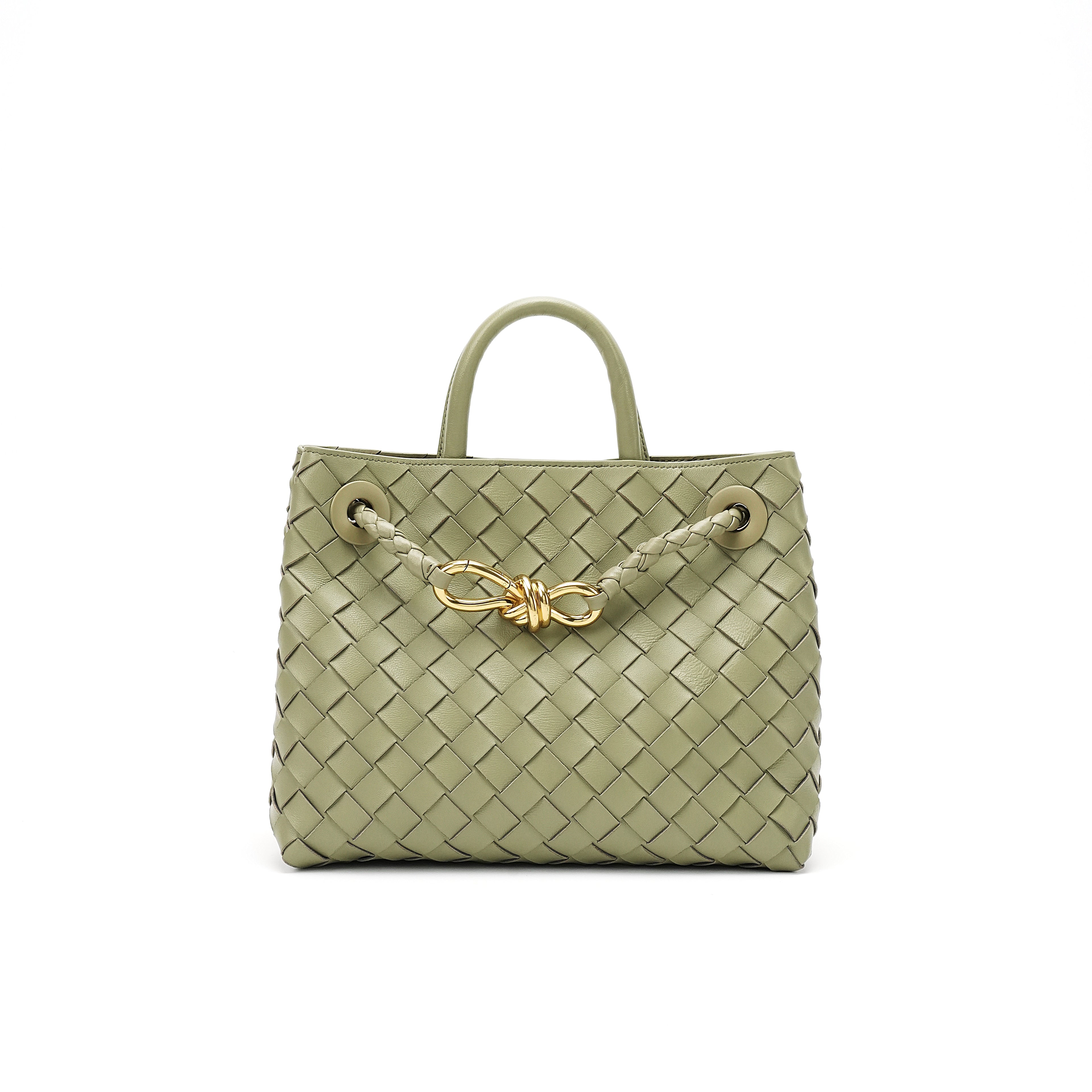 Gold-Clasp Woven Mini Top-Handle Bag product detail view 7 for wholesale buyers