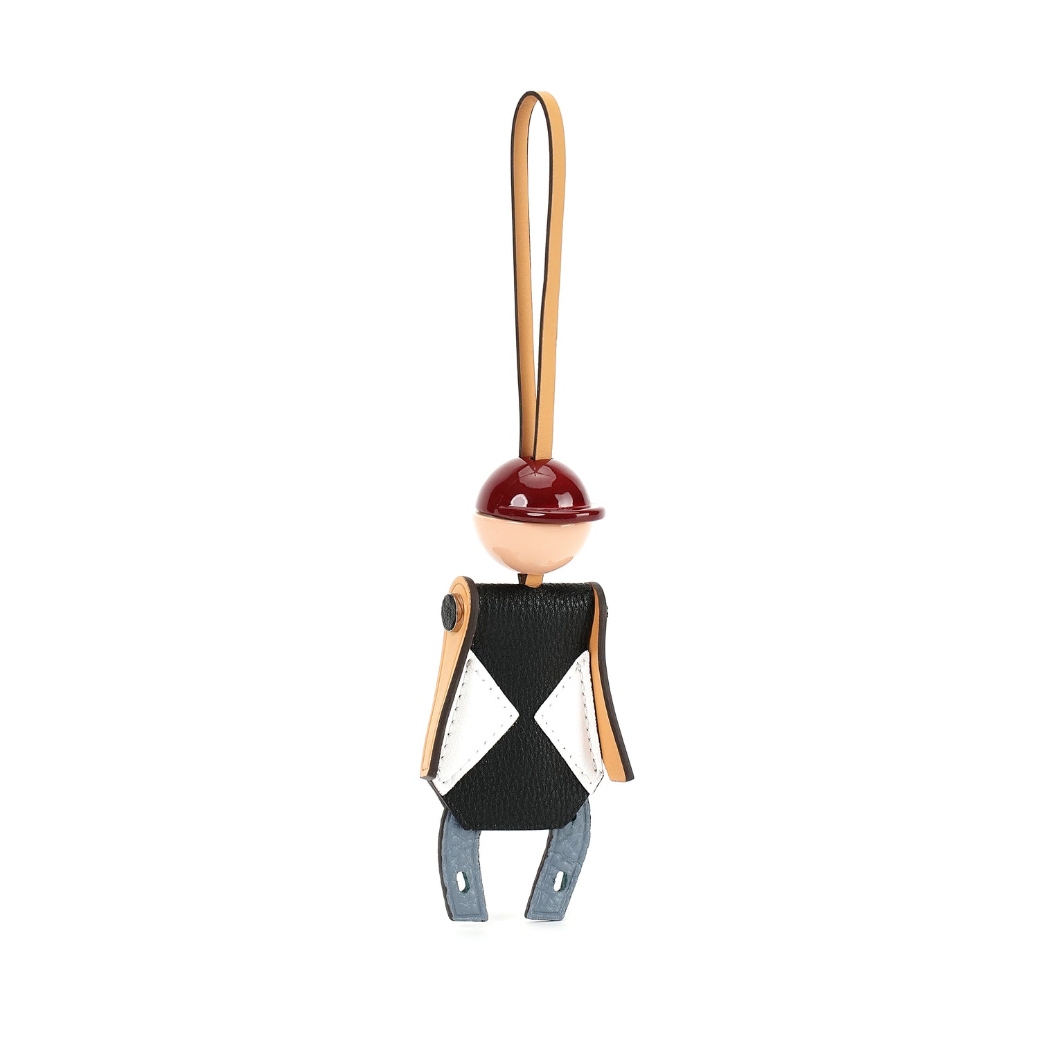 Leather Horse-Rider Bag Charm white-background front view for OEM, ODM and wholesale development OEM wholesale product detail