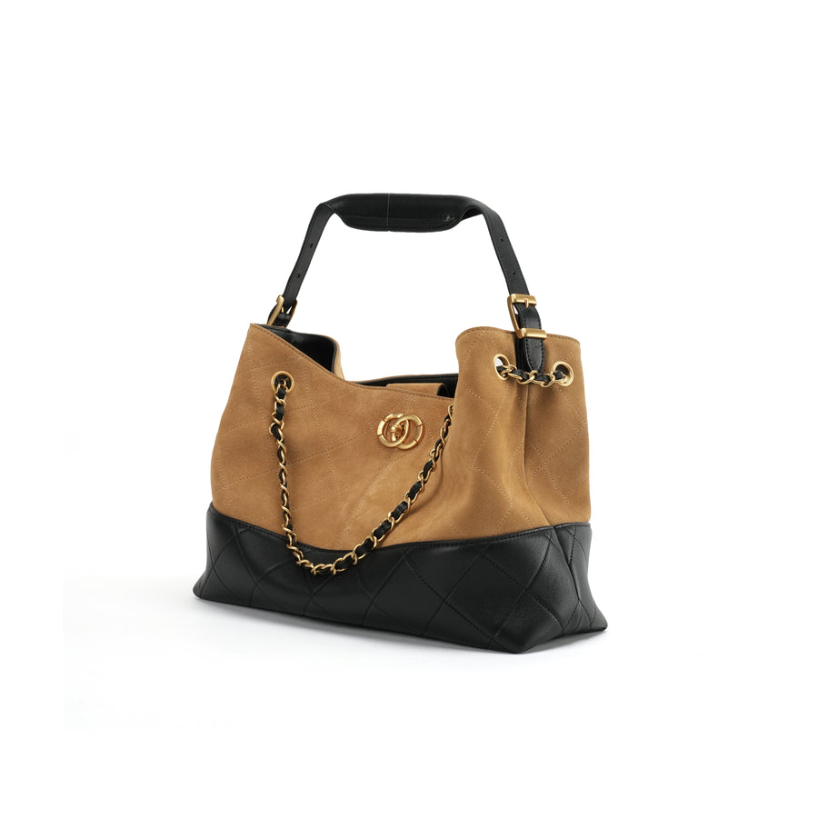 Quilted Two-Tone Hobo Bag product reference view for OEM and private label development OEM wholesale development reference