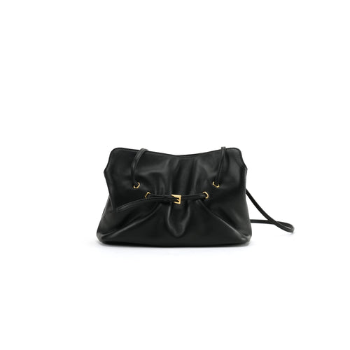 Belted Ruched Shoulder Bag white-background front view for OEM, ODM and wholesale development